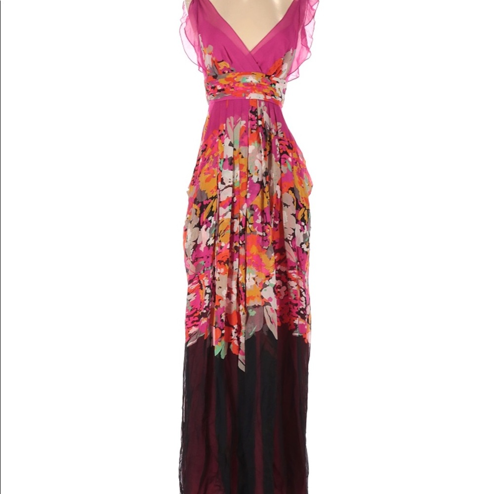 BCBG Floral Silk Maxi Dress